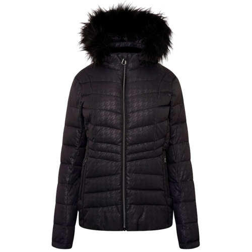 Dare 2b Swarovski Embellished Glamorize II Waterproof Ski Jacket for Women 10 Black Dogtooth Print
